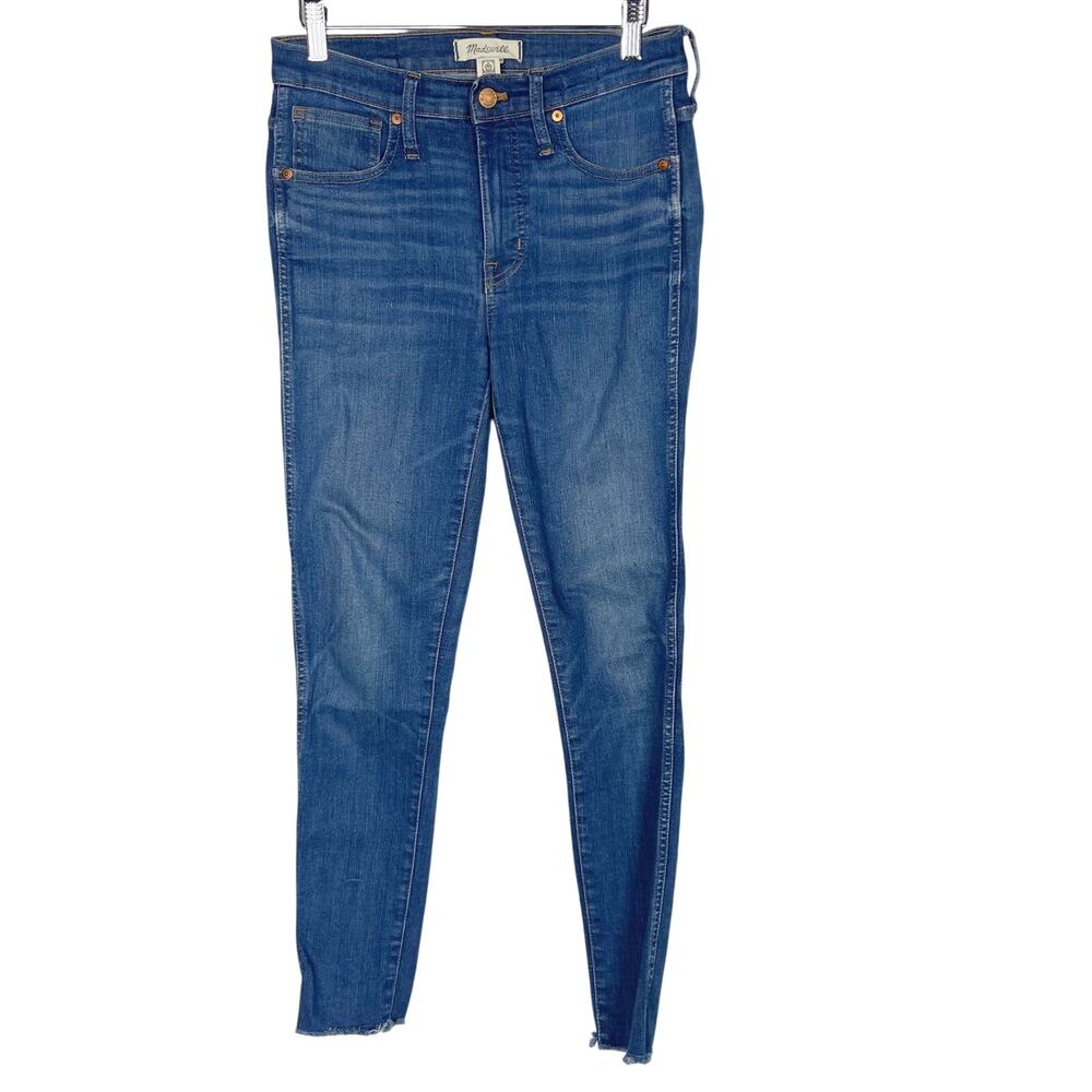 Madewell Womens 27 9" High Rise Skinny Jeans in Paloma Wash Raw Hem Edition